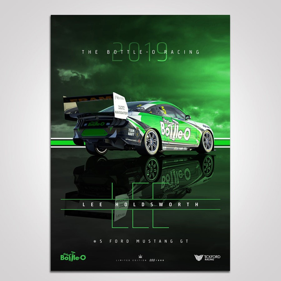 Shop Authentic Collectables | 2019 The Bottle-O Racing #5 Ford Mustang Lee Holdsworth Print