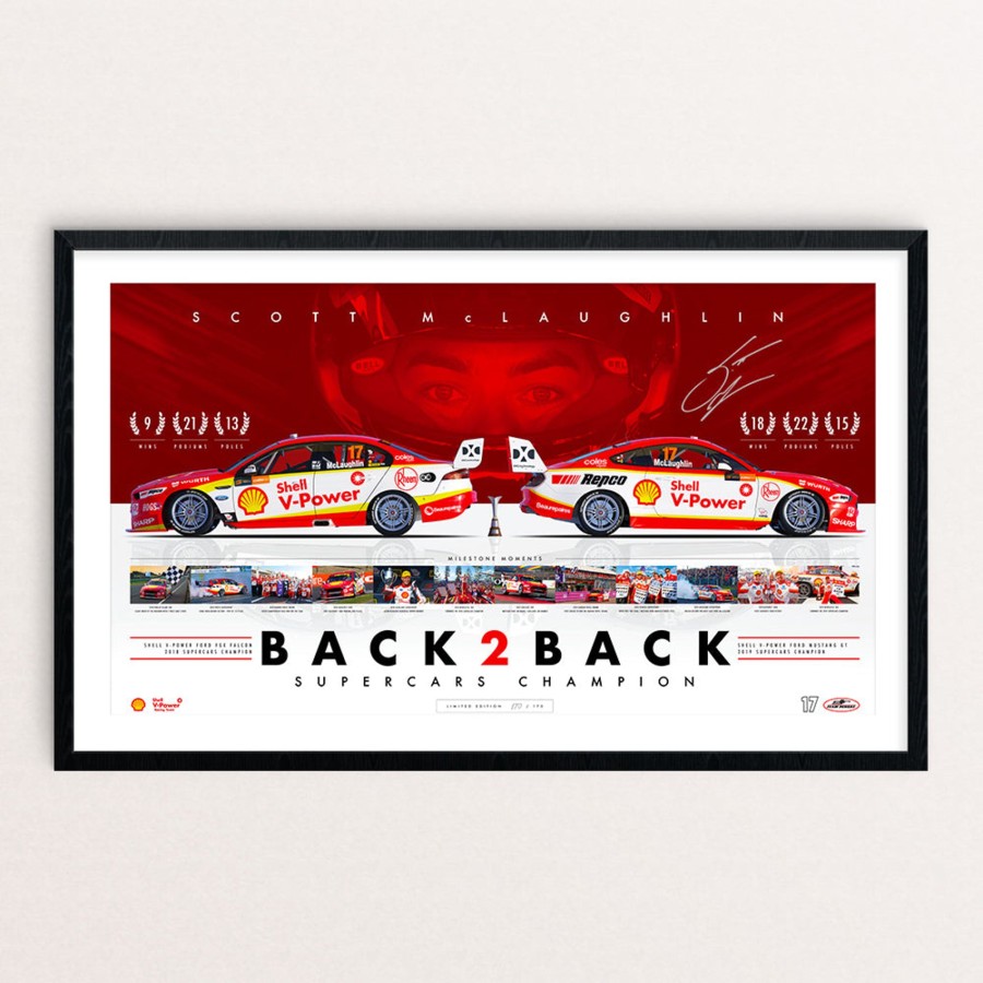 Shop Authentic Collectables | Shell V-Power Racing Team Scott Mclaughlin 'Back 2 Back Supercars Champion' Framed And Signed Limited Edition Print