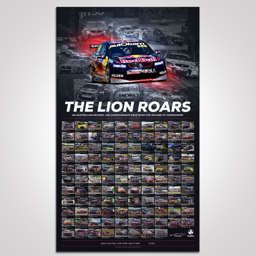 Shop Authentic Collectables | The Lion Roars: 108 Championship Race Wins For Vf Commodore Photographic Print