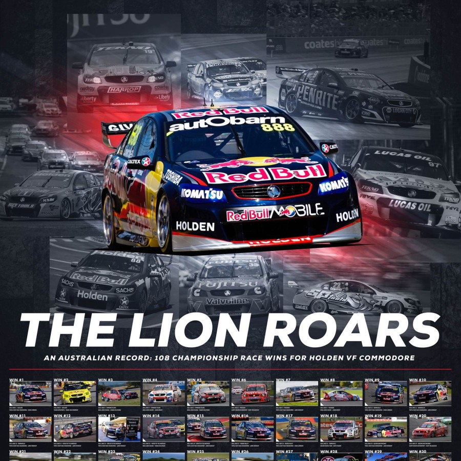 Shop Authentic Collectables | The Lion Roars: 108 Championship Race Wins For Vf Commodore Photographic Print