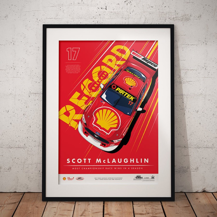 Shop Authentic Collectables | Record Breaker: Scott Mclaughlin Most Championship Race Wins In A Season Print - Red Limited Edition