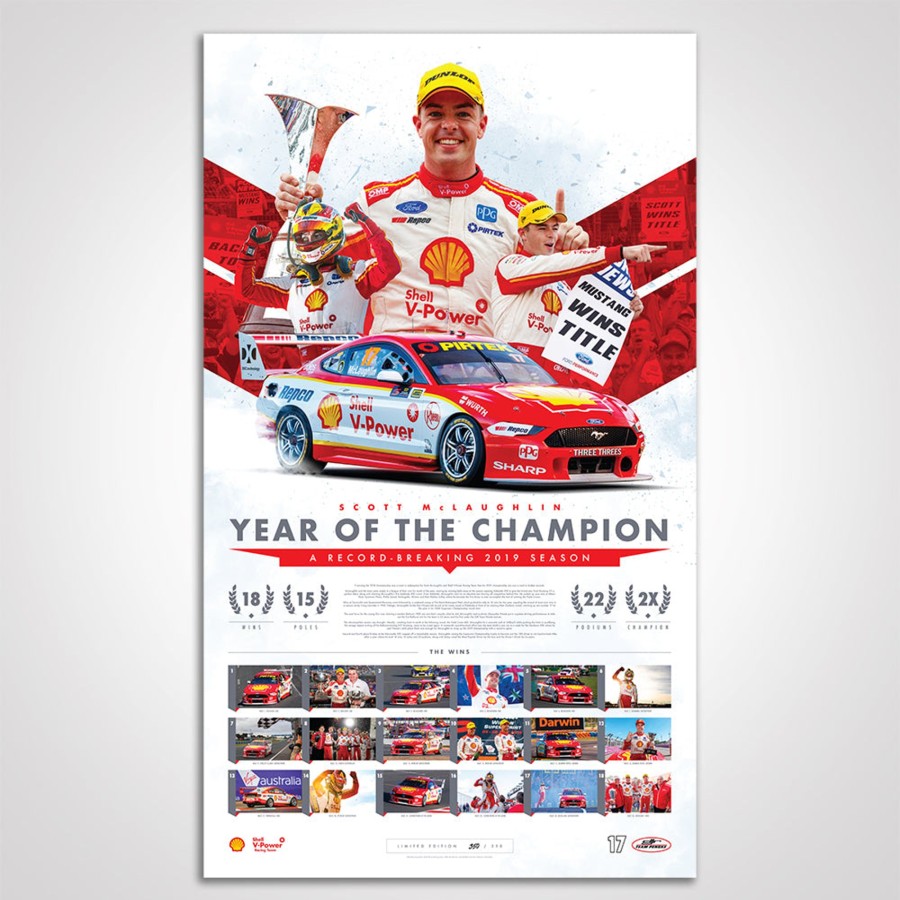 Shop Authentic Collectables | Shell V-Power Racing Team Scott Mclaughlin 2019 'Year Of The Champion' Limited Edition Print