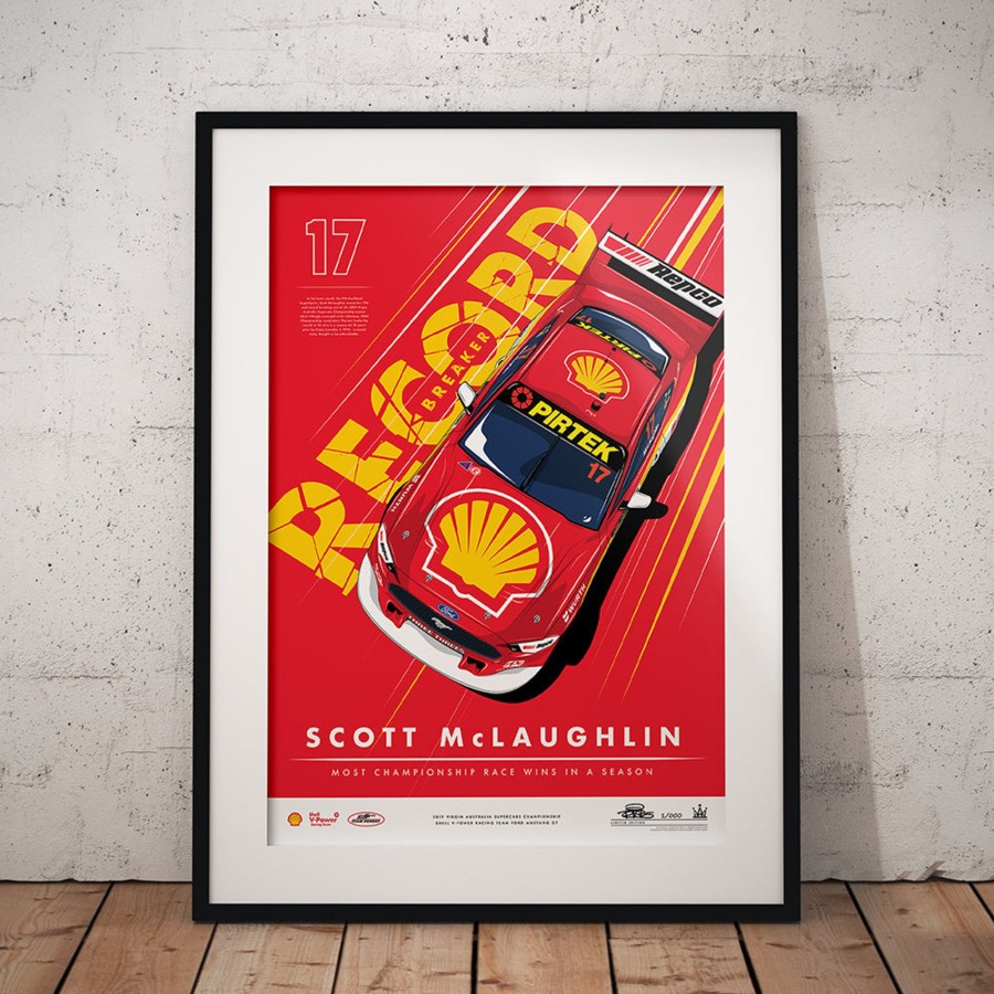 Shop Authentic Collectables | Record Breaker: Scott Mclaughlin Most Championship Race Wins In A Season Print - Red Limited Edition