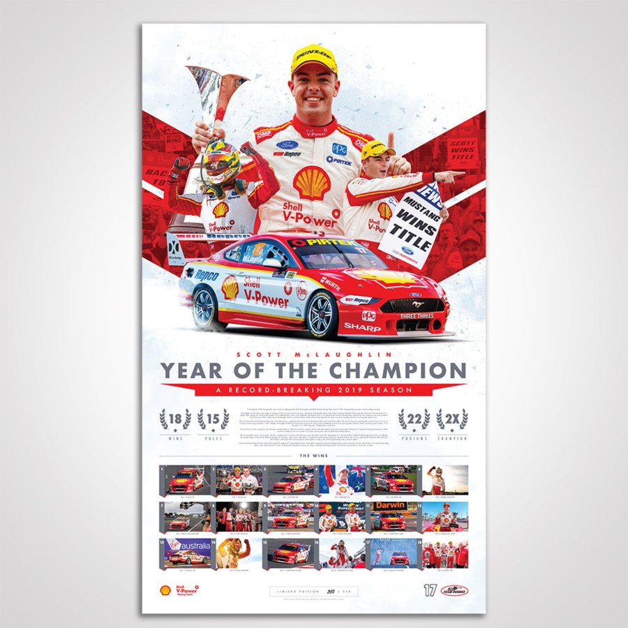 Shop Authentic Collectables | Shell V-Power Racing Team Scott Mclaughlin 2019 'Year Of The Champion' Limited Edition Print