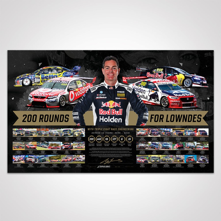 Shop V8 Sleuth | Triple Eight Race Engineering '200 Rounds For Lowndes' Signed Limited Edition Print