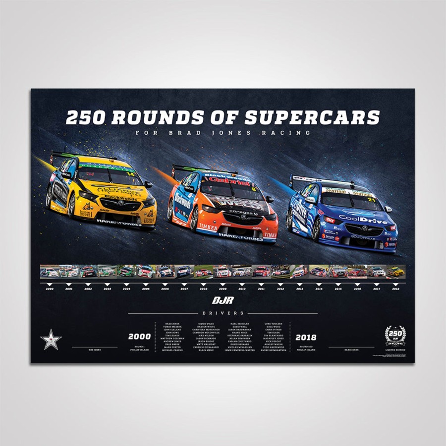 Shop Brad Jones Racing | Brad Jones Racing 250 Rounds Of Supercars Print