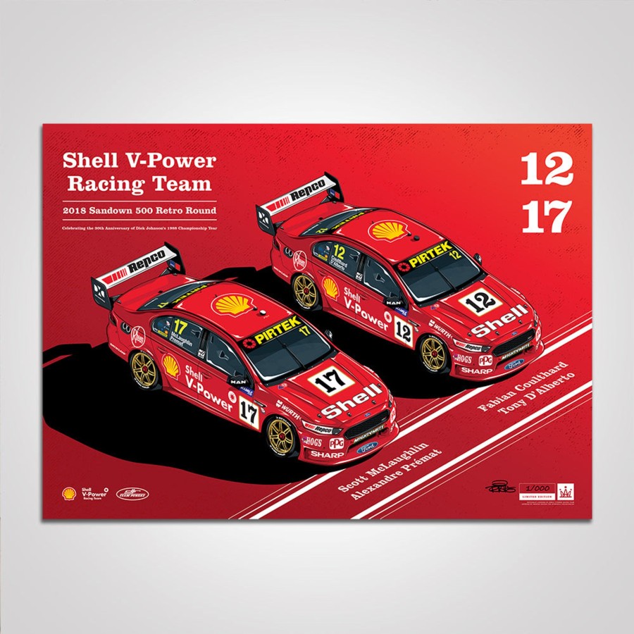 Shop Authentic Collectables | Shell V-Power Racing Team 2018 Sandown 500 Retro Round Print