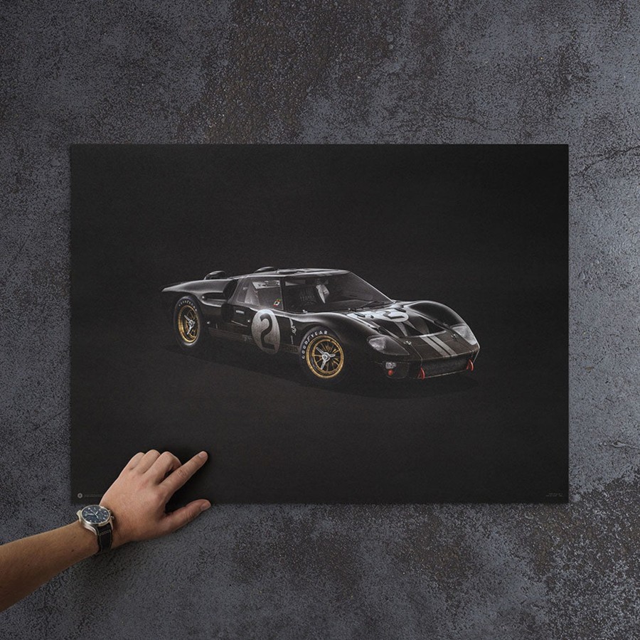 Shop Automobilist | Ford Gt40 Black 1966 Lemans 24Hr Winner Colours Of Speed Print