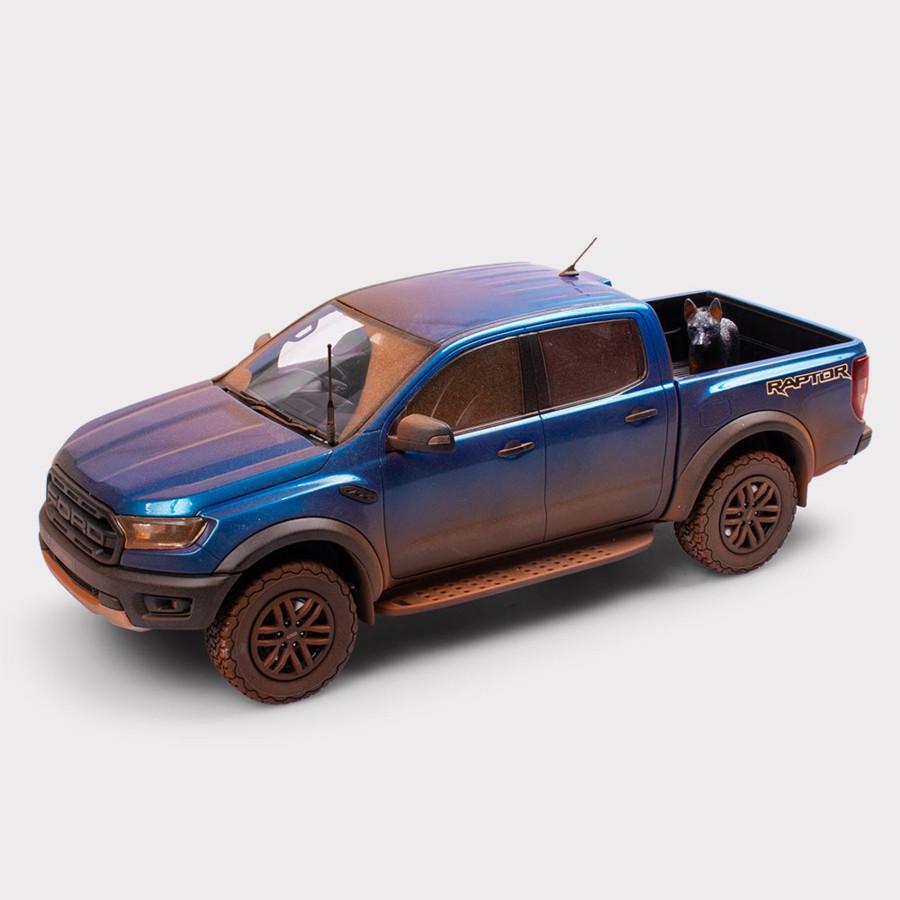 Shop Authentic Collectables | 1:18 Ford Ranger Raptor - Velocity Blue - Dirty Version With Dog