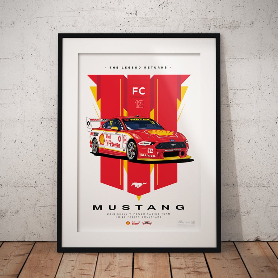 Shop Authentic Collectables | The Legend Returns: 2019 Shell V-Power Racing Team #12 Fabian Coulthard Mustang Illustrated Print