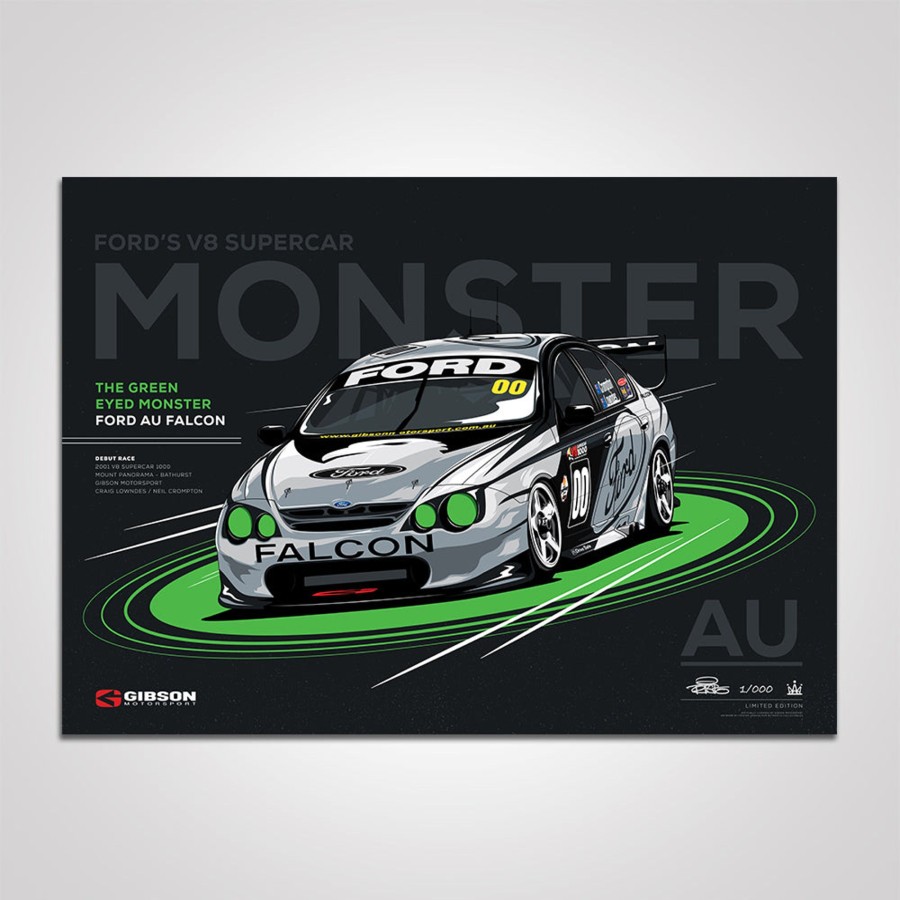 Shop Authentic Collectables | Ford Au Falcon 'Green Eyed Monster' Race Debut Limited Edition Print