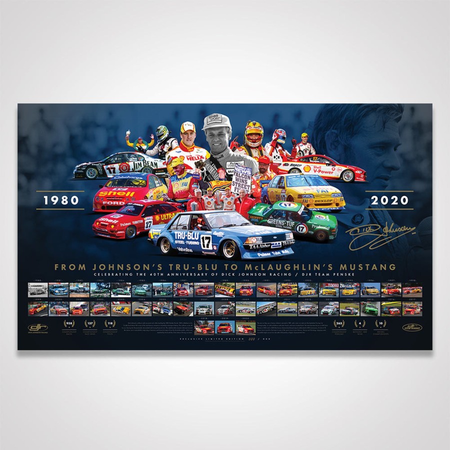 Shop Authentic Collectables | 40Th Anniversary Of Dick Johnson Racing / Djr Team Penske Signed Limited Edition Print