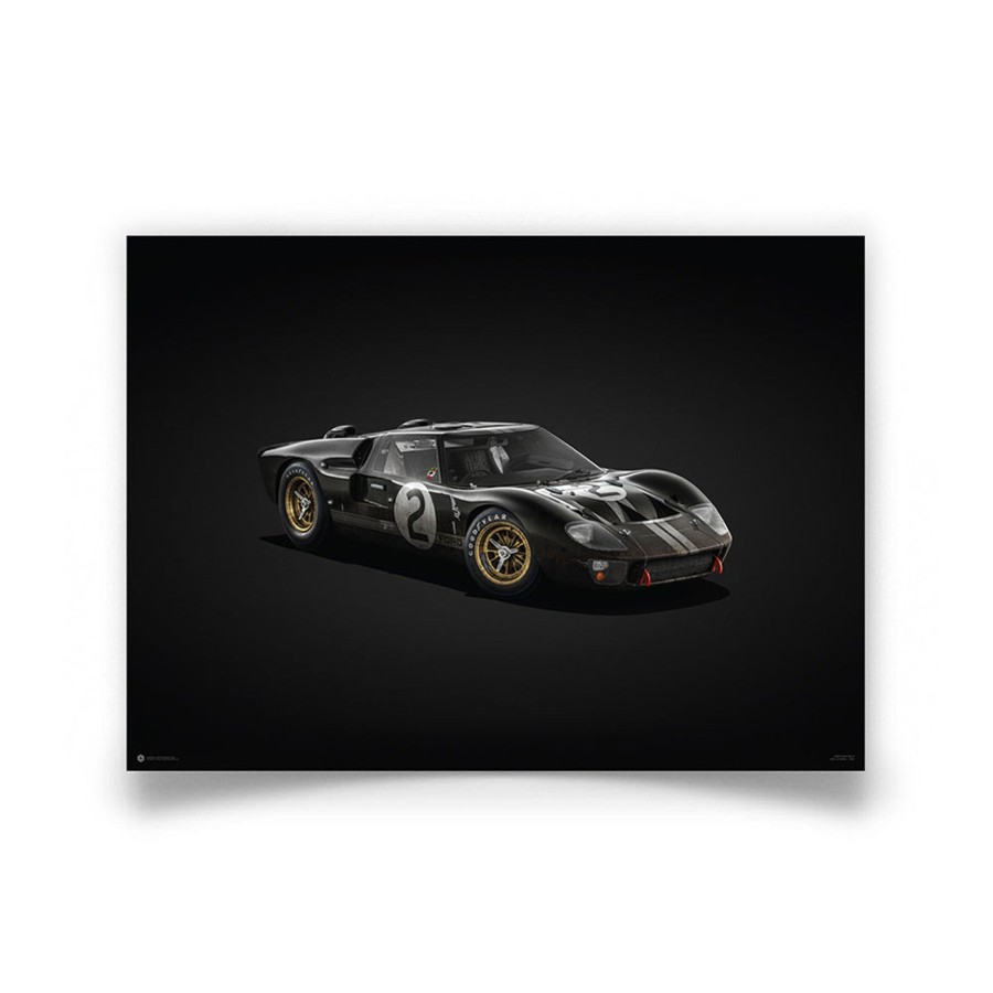 Shop Automobilist | Ford Gt40 Black 1966 Lemans 24Hr Winner Colours Of Speed Print