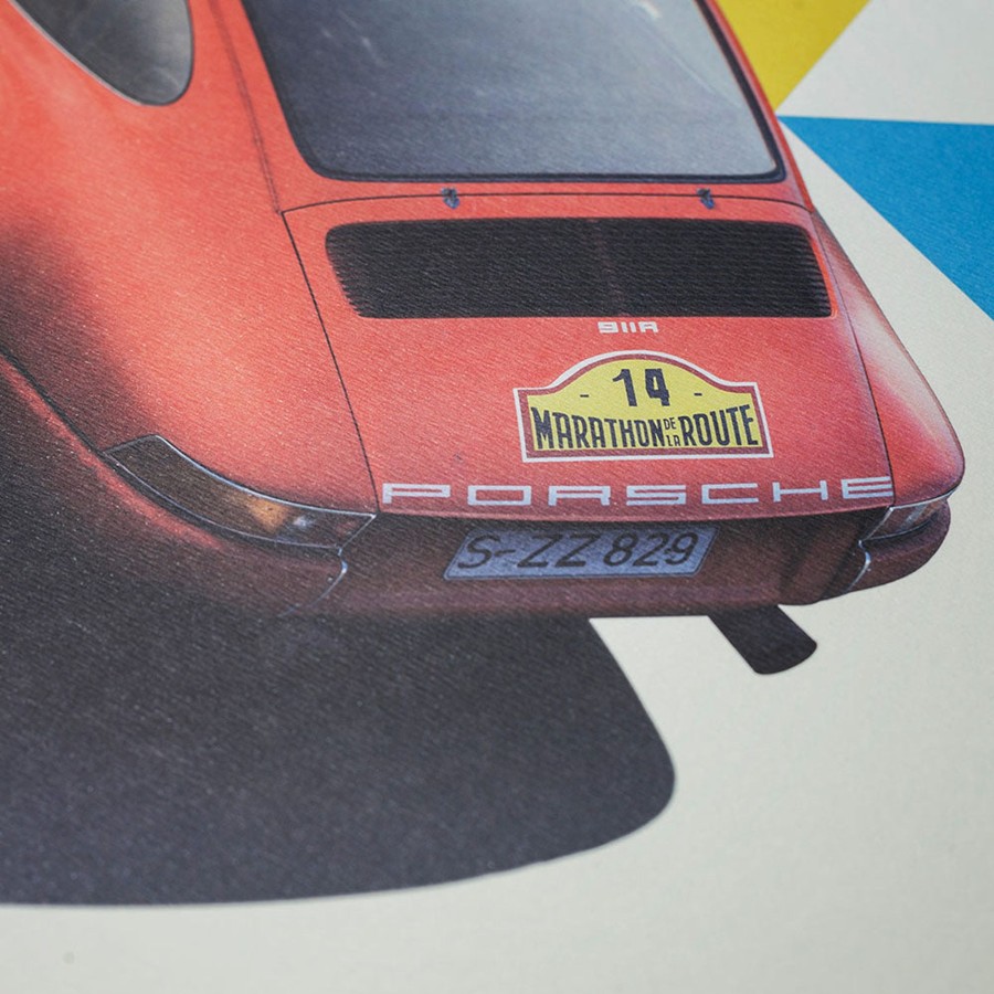 Shop Automobilist | Porsche 911R 1967 Marathon De La Route Winner Print