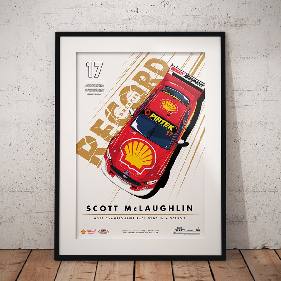 Shop Authentic Collectables | Record Breaker: Scott Mclaughlin Most Championship Race Wins In A Season Print - Metallic Gold Limited Edition