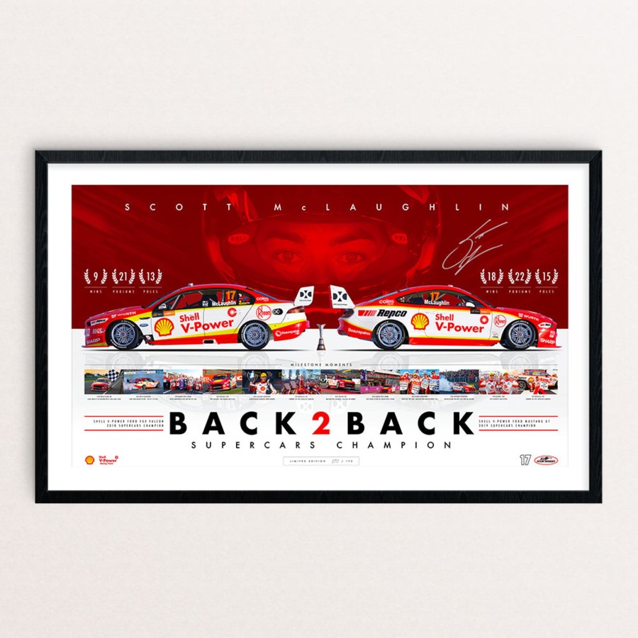 Shop Authentic Collectables | Shell V-Power Racing Team Scott Mclaughlin 'Back 2 Back Supercars Champion' Framed And Signed Limited Edition Print