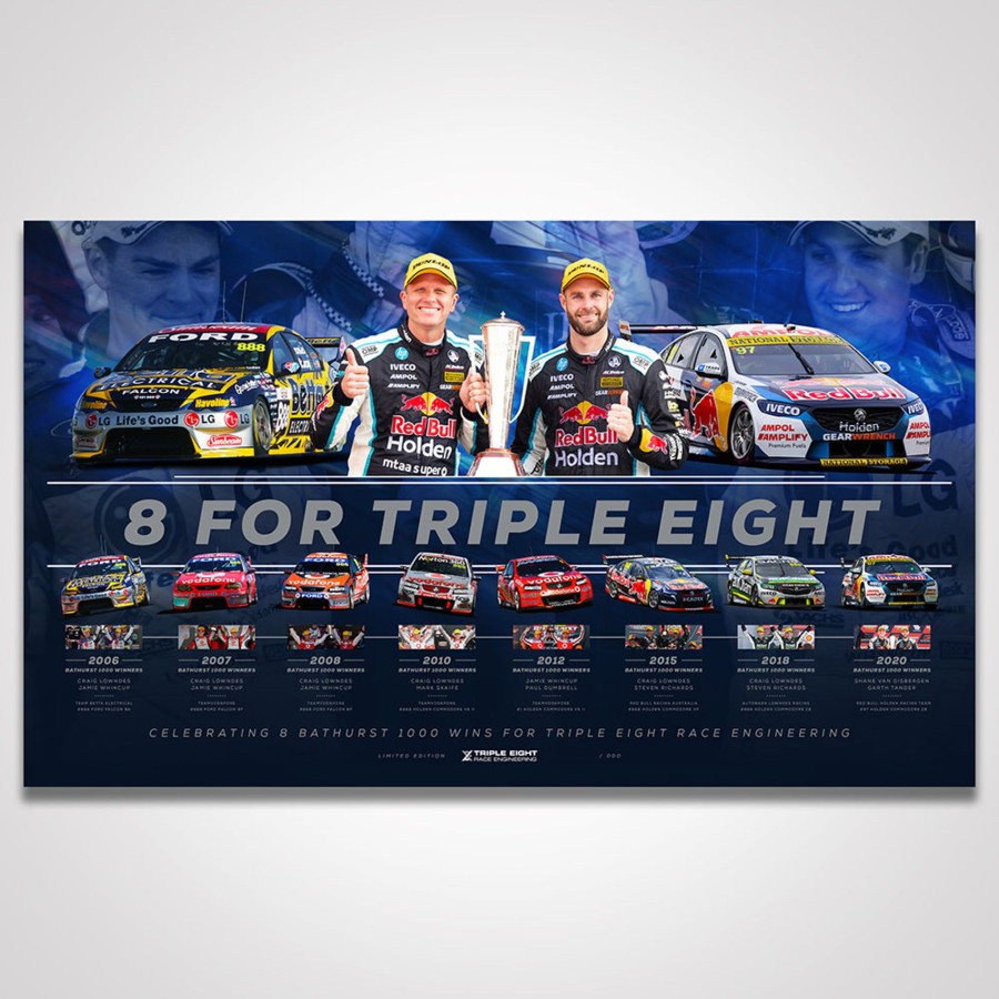 Shop V8 Sleuth | Triple Eight Race Engineering '8 For Triple Eight' Bathurst 1000 Wins Limited Edition Print