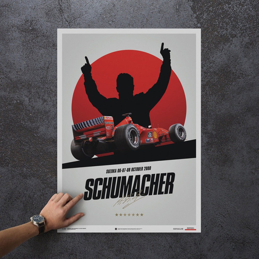 Shop Automobilist | Ferrari F1-2000 Michael Schumacher 2000 F1 World Championship Winner - Japan Suzuka Gp Edition Print