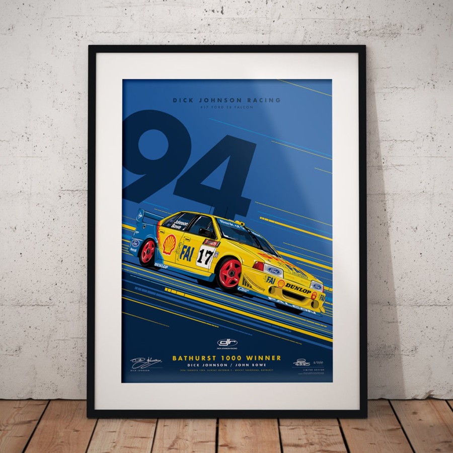 Shop Authentic Collectables | Dick Johnson Racing Ford Eb Falcon 1994 Bathurst 1000 Winner - Metallic Blue Edition Print