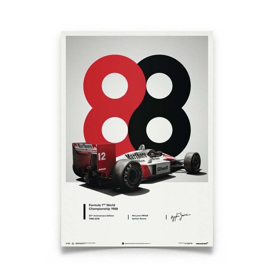 Shop Automobilist | Mclaren Mp4/4 Ayrton Senna 1988 F1 World Champion (1988) Print