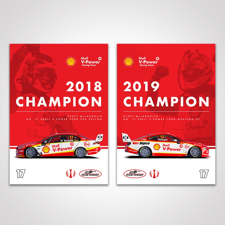 Shop Authentic Collectables | Shell V-Power Racing Team Scott Mclaughlin 'Back To Back Champion' Poster Set