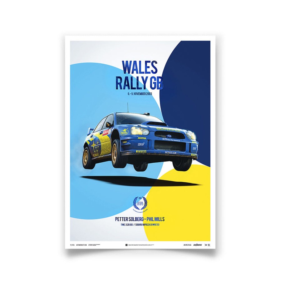 Shop Automobilist | Subaru Impreza Wrc 2003 Champion - Petter Solberg - Wales Rally Gb - Collector'S Edition Print