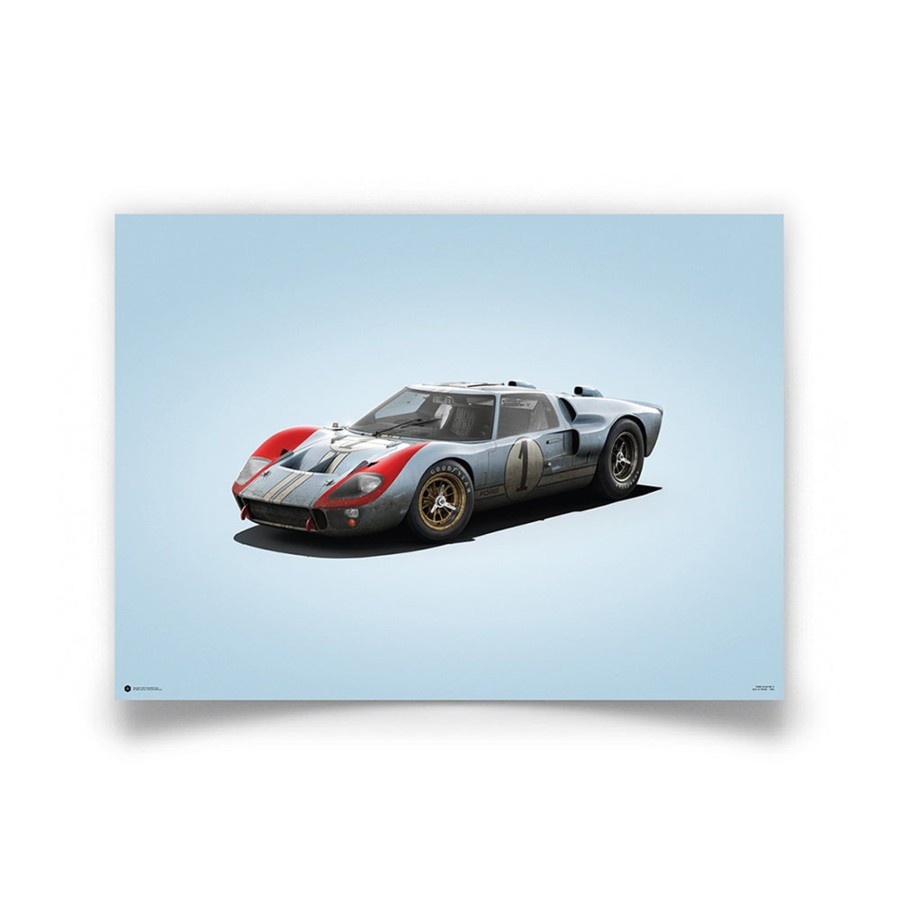 Shop Automobilist | Ford Gt40 Blue Colours Of Speed Print