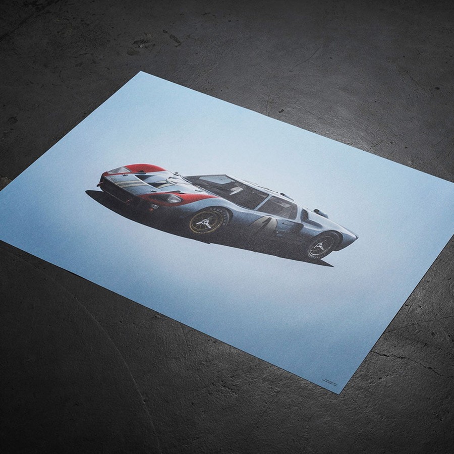 Shop Automobilist | Ford Gt40 Blue Colours Of Speed Print