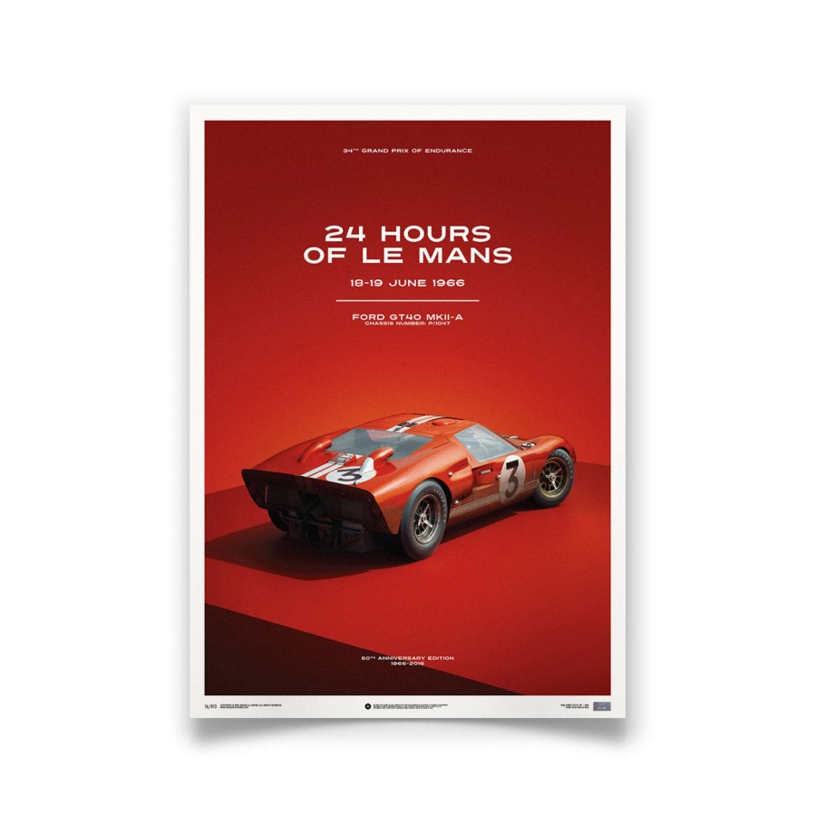 Shop Automobilist | Ford Gt40 1966 Lemans 24Hr Red Print