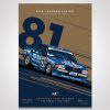 Shop Authentic Collectables | Dick Johnson Racing Tru-Blu Ford Falcon Xd 1981 Bathurst 1000 Winner - Metallic Gold Limited Edition Signed Print