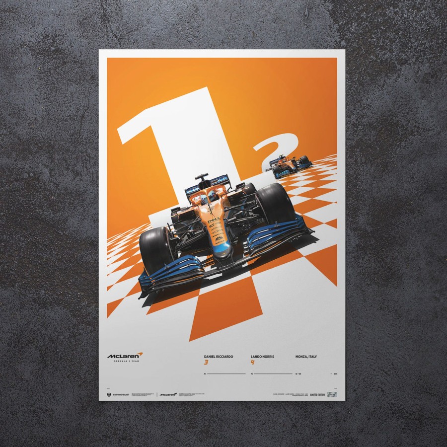 Shop Automobilist | Mclaren Formula 1 Team - Daniel Ricciardo 2021 Monza Grand Prix Winner - Limited Edition Print