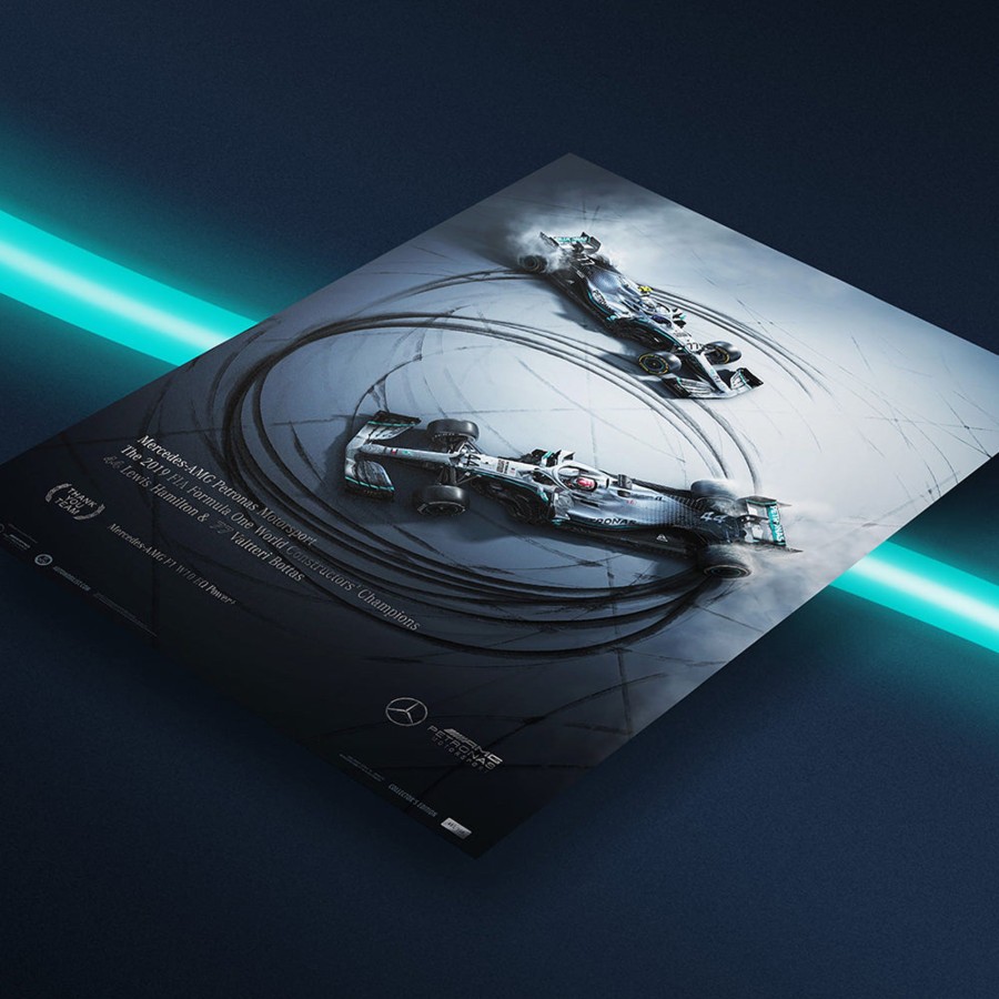 Shop Automobilist | Mercedes-Amg Petronas Motorsport - Donuts - 2019 F1 World Constructors Champions Collector'S Edition Print