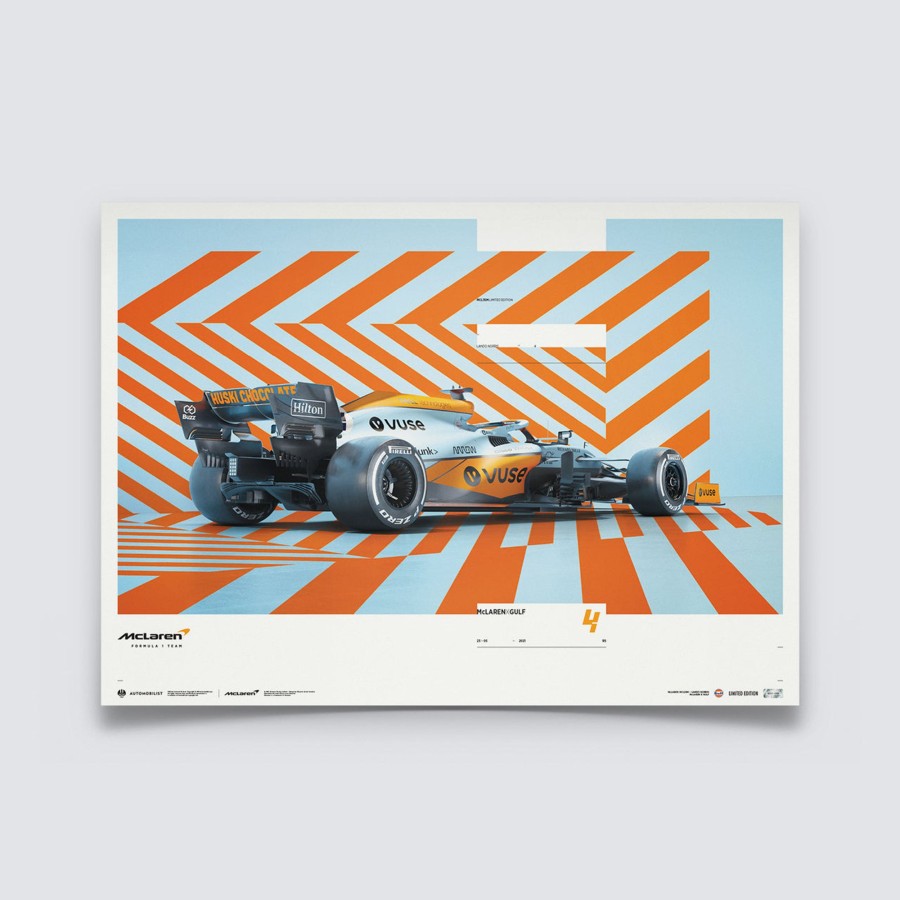 Shop Automobilist | Mclaren X Gulf - Horizontal - Lando Norris - 2021 Limited Edition Print