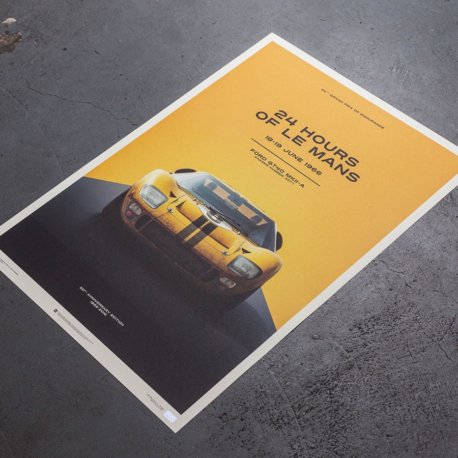 Shop Automobilist | Ford Gt40 1966 Lemans 24Hr Yellow Print