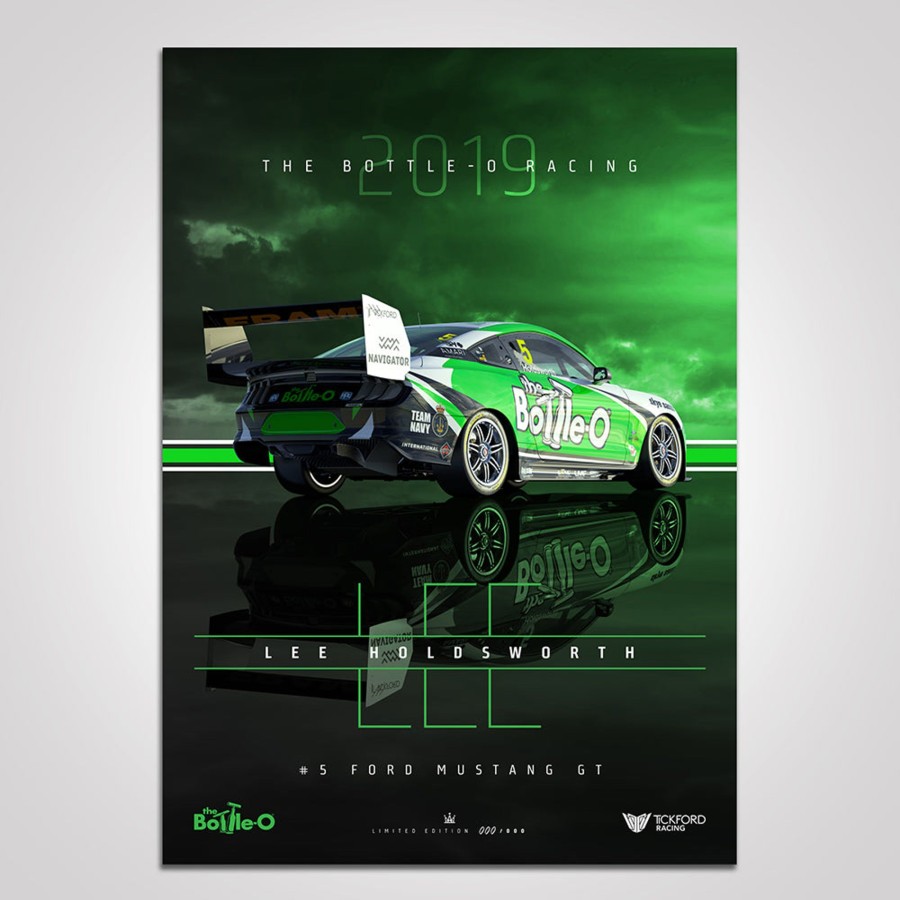 Shop Authentic Collectables | 2019 The Bottle-O Racing #5 Ford Mustang Lee Holdsworth Print