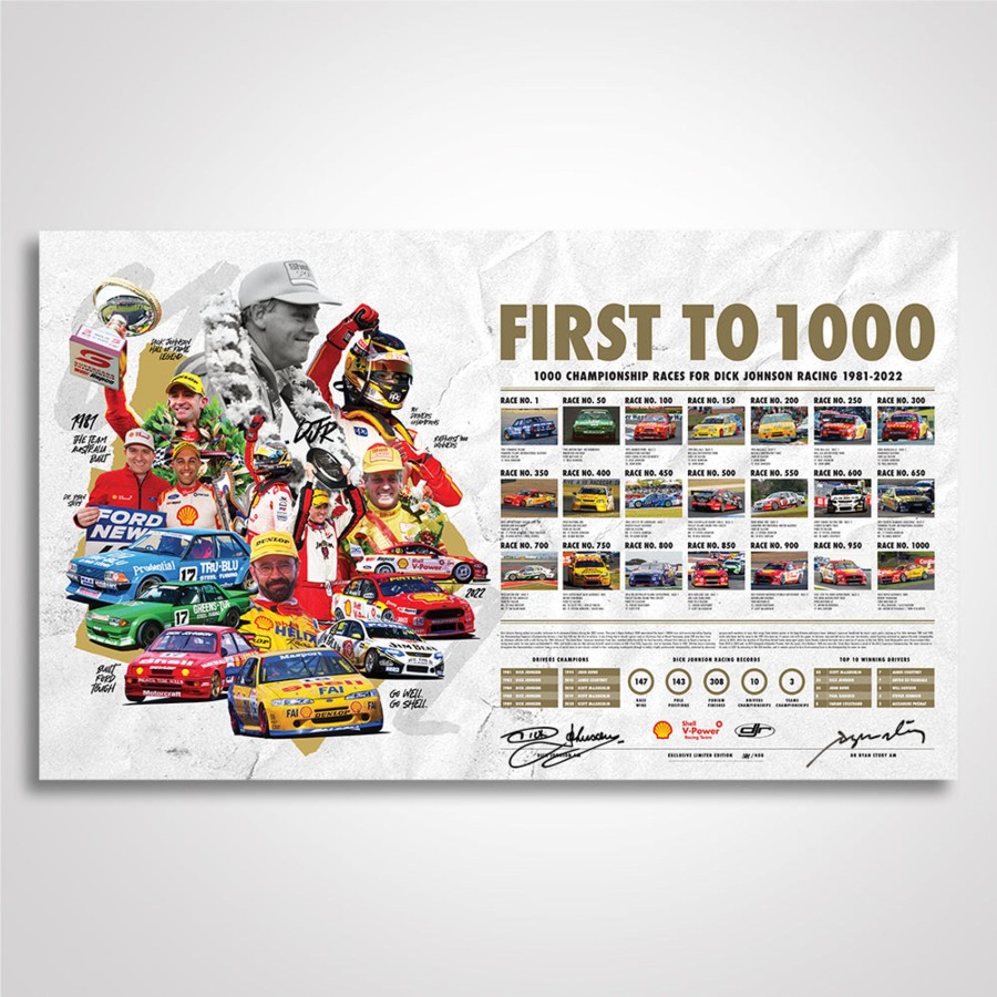 Shop Authentic Collectables | First To 1000: Celebrating 1000 Championship Races For Dick Johnson Racing 1981-2022 - Signed Limited Edition Print