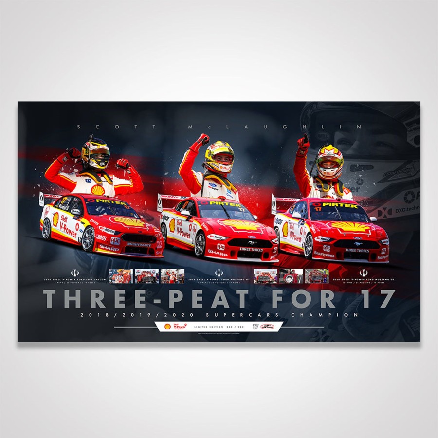 Shop Authentic Collectables | Shell V-Power Racing Team Scott Mclaughlin Three-Peat For 17 Limited Edition Print