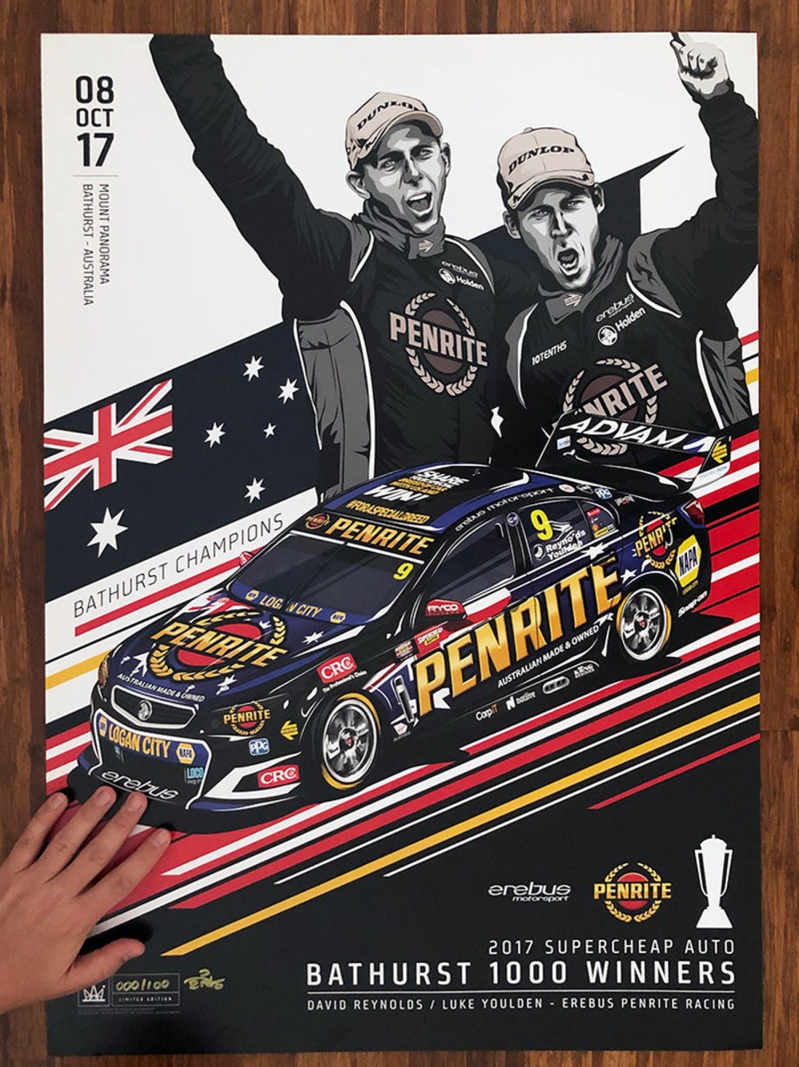 Shop Authentic Collectables | Erebus Penrite Racing 2017 Bathurst 1000 Winner - Variant Edition Print