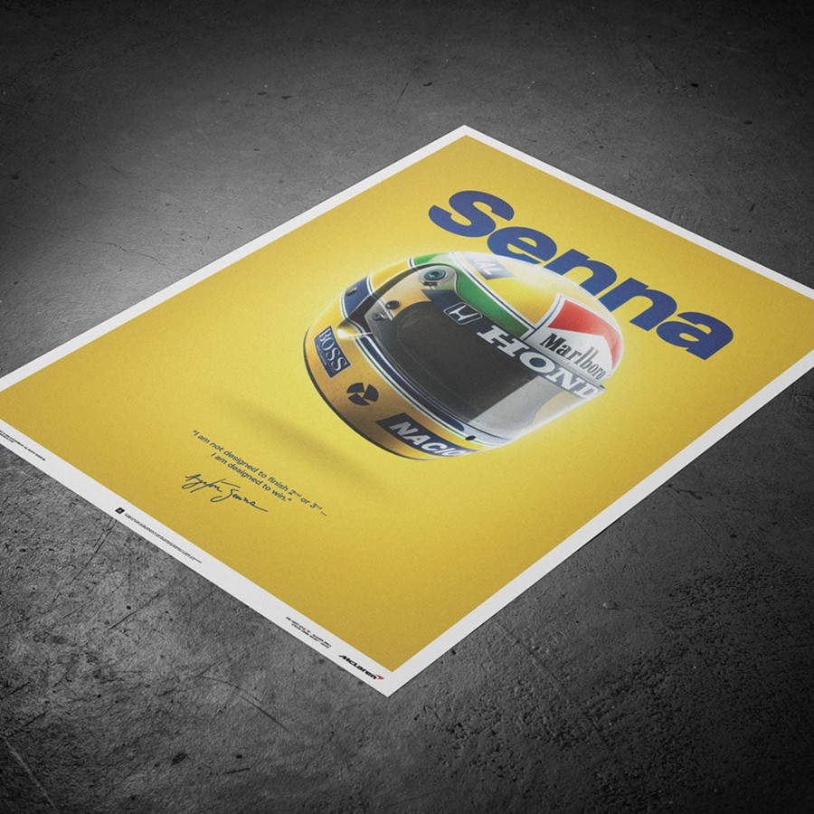 Shop Automobilist | Mclaren Mp4/4 Ayrton Senna Helmet Quote Print