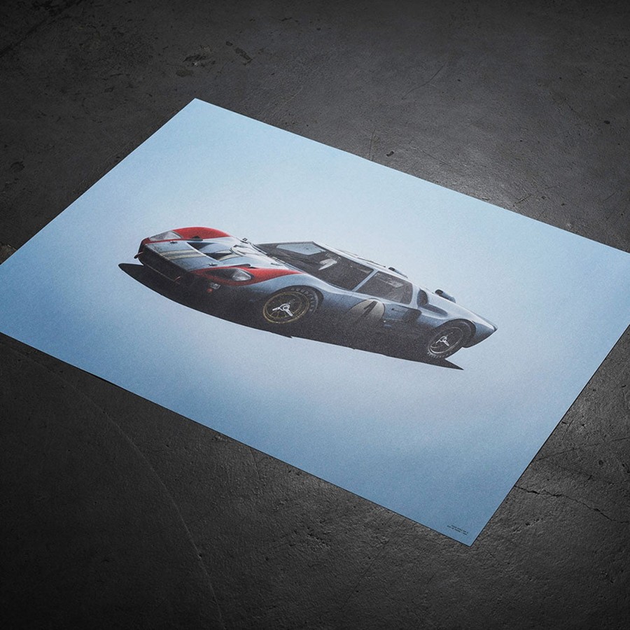 Shop Automobilist | Ford Gt40 Blue Colours Of Speed Print