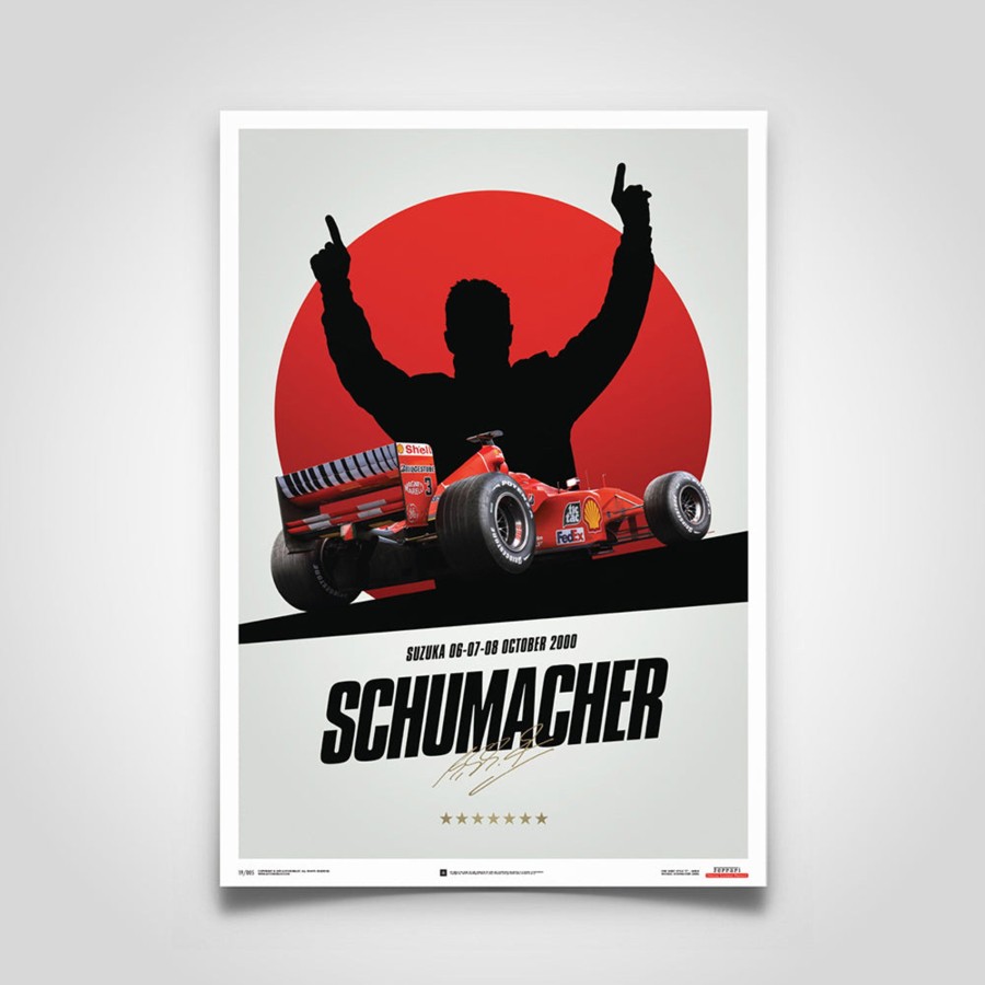 Shop Automobilist | Ferrari F1-2000 Michael Schumacher 2000 F1 World Championship Winner - Japan Suzuka Gp Edition Print