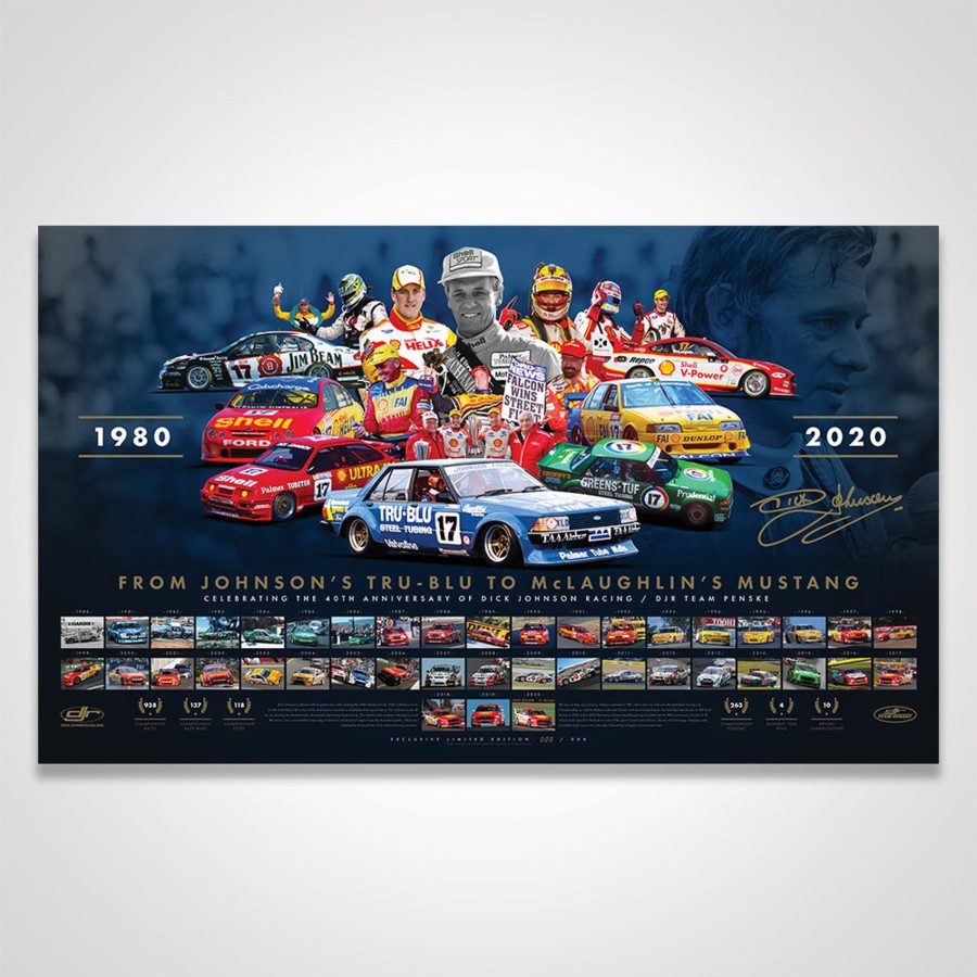 Shop Authentic Collectables | 40Th Anniversary Of Dick Johnson Racing / Djr Team Penske Signed Limited Edition Print