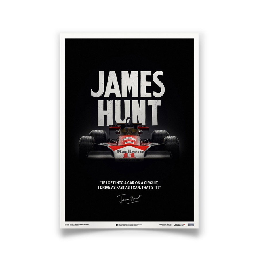 Shop Automobilist | Mclaren M23 James Hunt 1976 F1 World Championship Winner - Quote Print