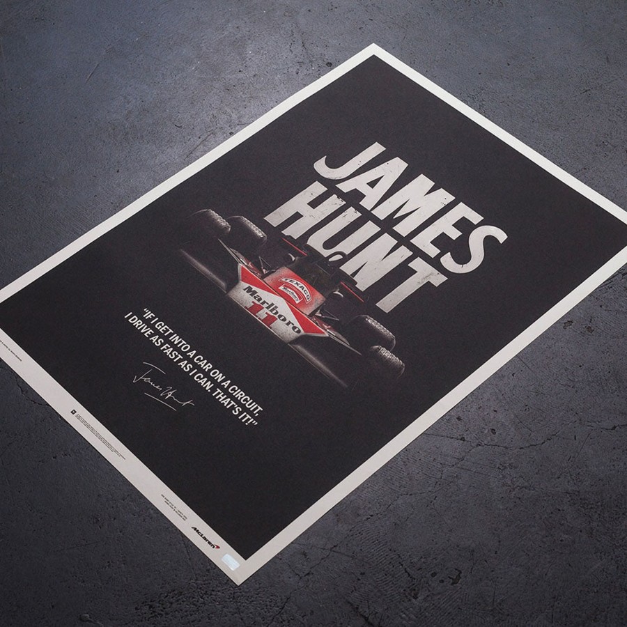 Shop Automobilist | Mclaren M23 James Hunt 1976 F1 World Championship Winner - Quote Print