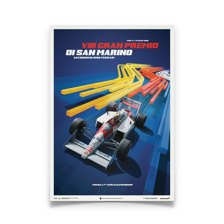 Shop Automobilist | Mclaren Mp4/4 Ayrton Senna 1988 F1 World Champion (San Marino) Print