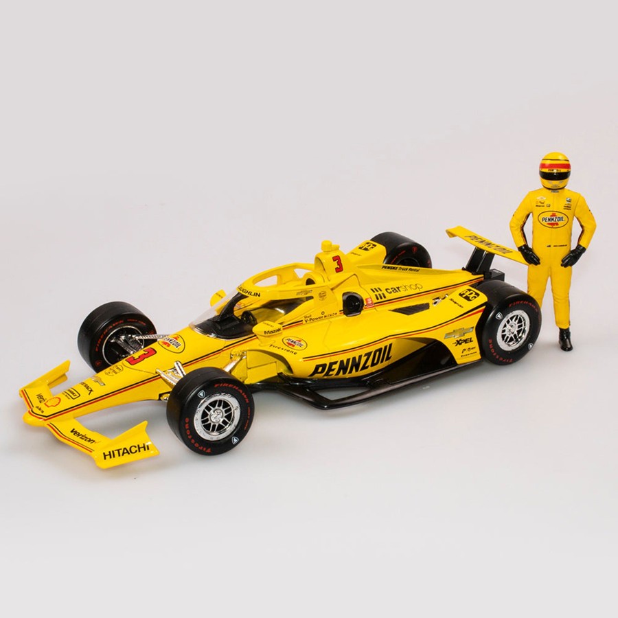 Shop Authentic Collectables | 1:18 Team Penske #3 Pennzoil Dallara Chevrolet Indycar With Driver Figurine - 2022 Indy 500 - Driver: Scott Mclaughlin (Signature Edition)