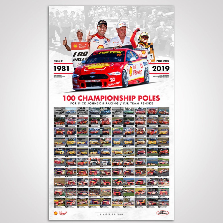 Shop Authentic Collectables | Dick Johnson Racing / Djr Team Penske 100 Championship Poles Print