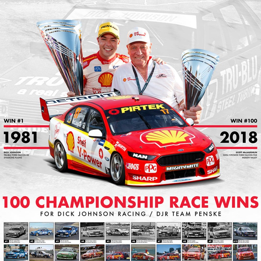 Shop Authentic Collectables | Dick Johnson Racing / Djr Team Penske 100 Championship Race Wins Print