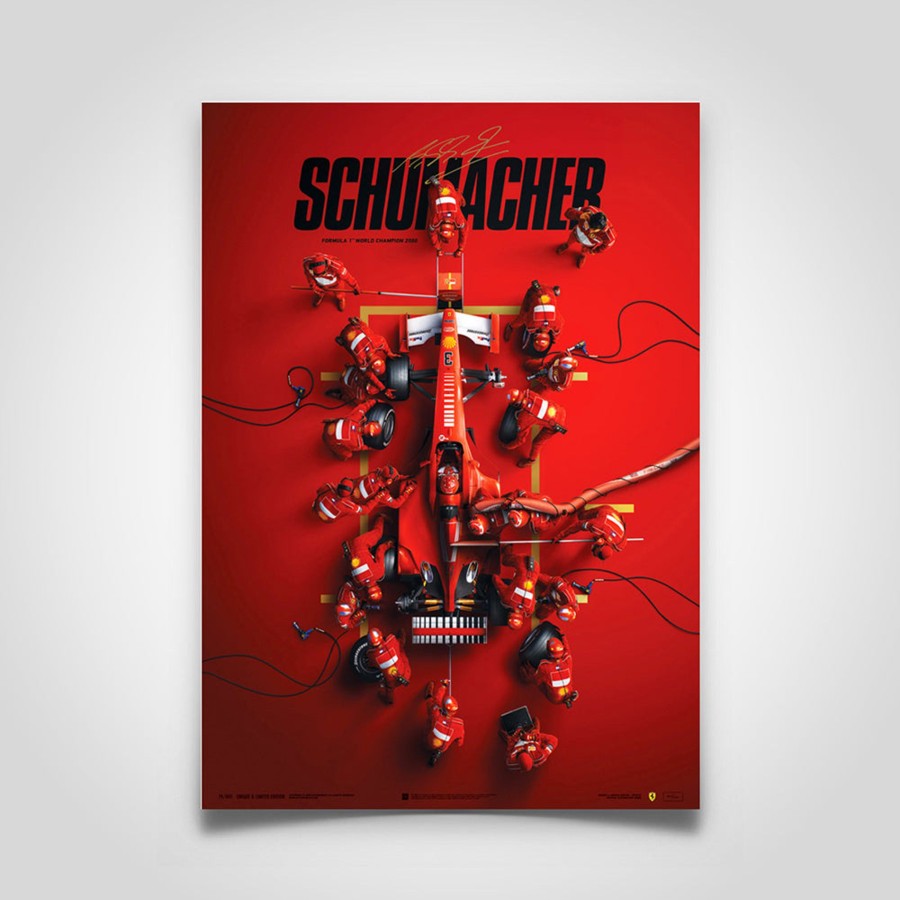 Shop Automobilist | Ferrari F1-2000 Michael Schumacher 2000 F1 World Championship Winner - Pit Stop U&L Edition Print