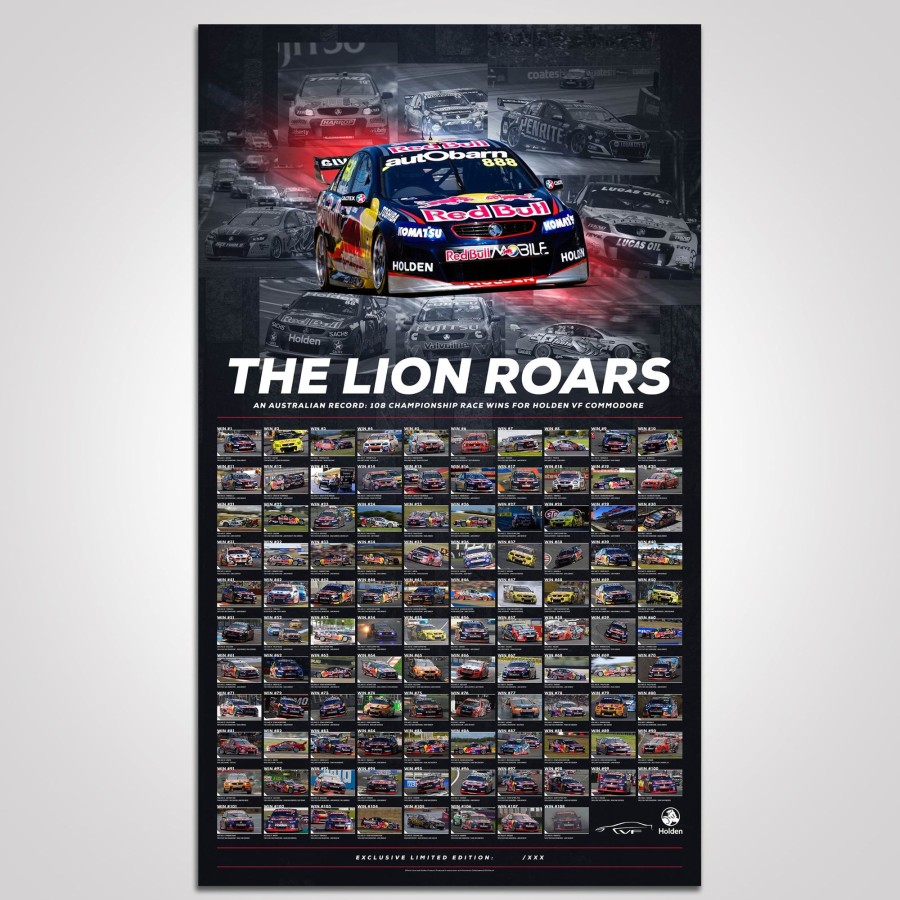 Shop Authentic Collectables | The Lion Roars: 108 Championship Race Wins For Vf Commodore Photographic Print